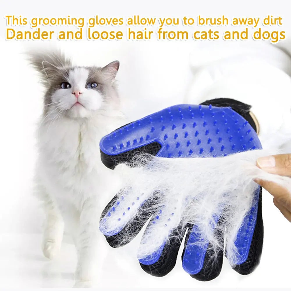 Pet Glove Grooming Brush - Deshedding & Massage for Cats and Dogs