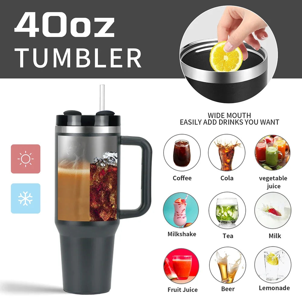 40oz Stainless Steel Insulated Mug - Perfect for Coffee, Travel, and Gifts!