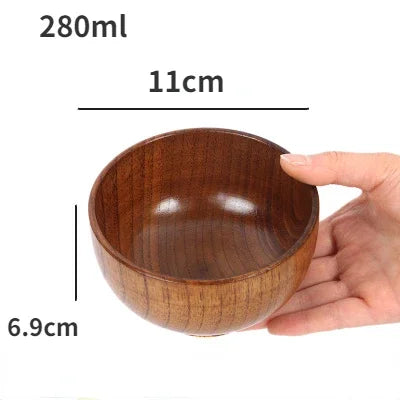 Japanese Jujube Wood Bowls - Small Soup & Salad Bowls for Children, Adults, Retro Tableware!