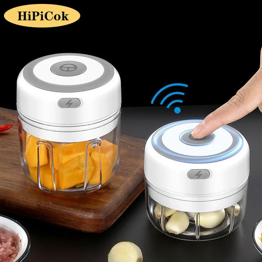 HiPiCok Electric Meat Grinder & Garlic Crusher - USB Mini Food Chopper & Vegetable Masher!