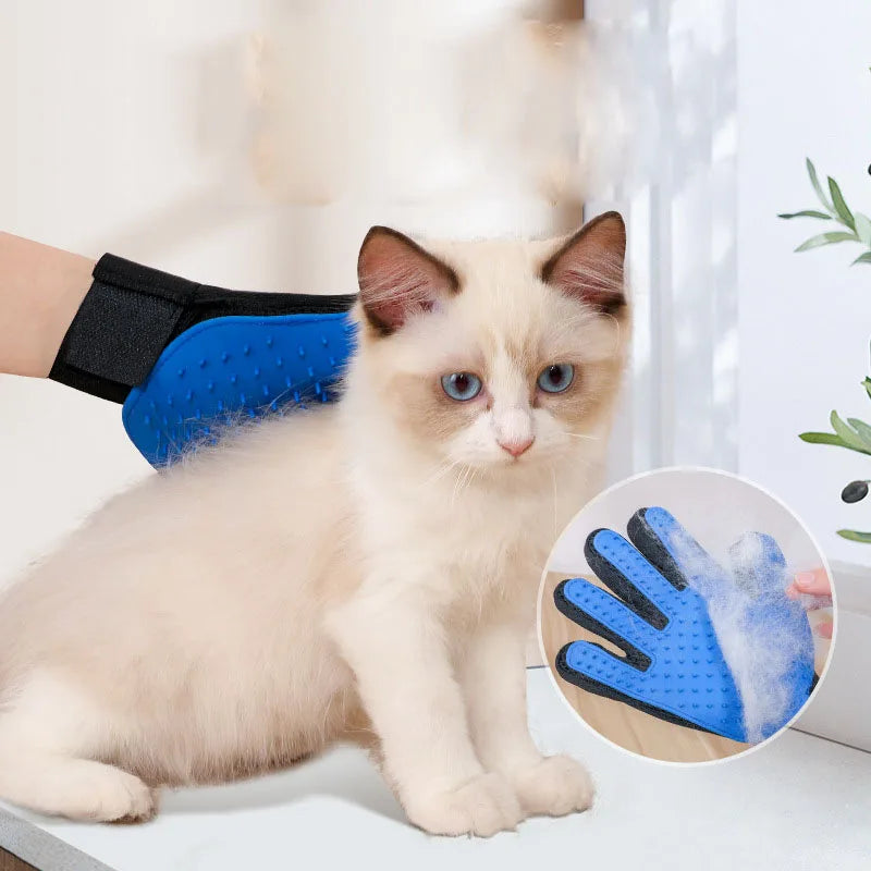 Pet Glove Grooming Brush - Deshedding & Massage for Cats and Dogs