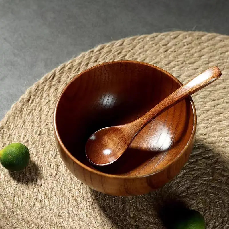 Japanese Jujube Wood Bowls - Small Soup & Salad Bowls for Children, Adults, Retro Tableware!