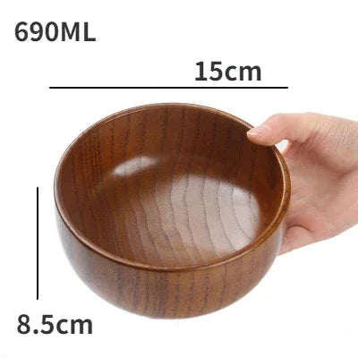 Japanese Jujube Wood Bowls - Small Soup & Salad Bowls for Children, Adults, Retro Tableware!